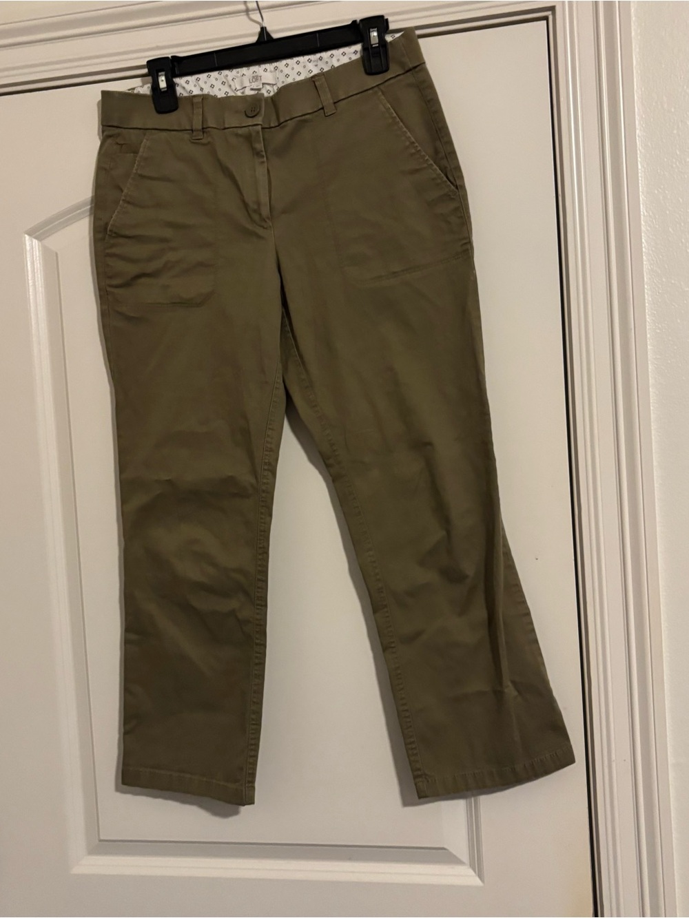 LOFT Olive Cropped Chino Pants